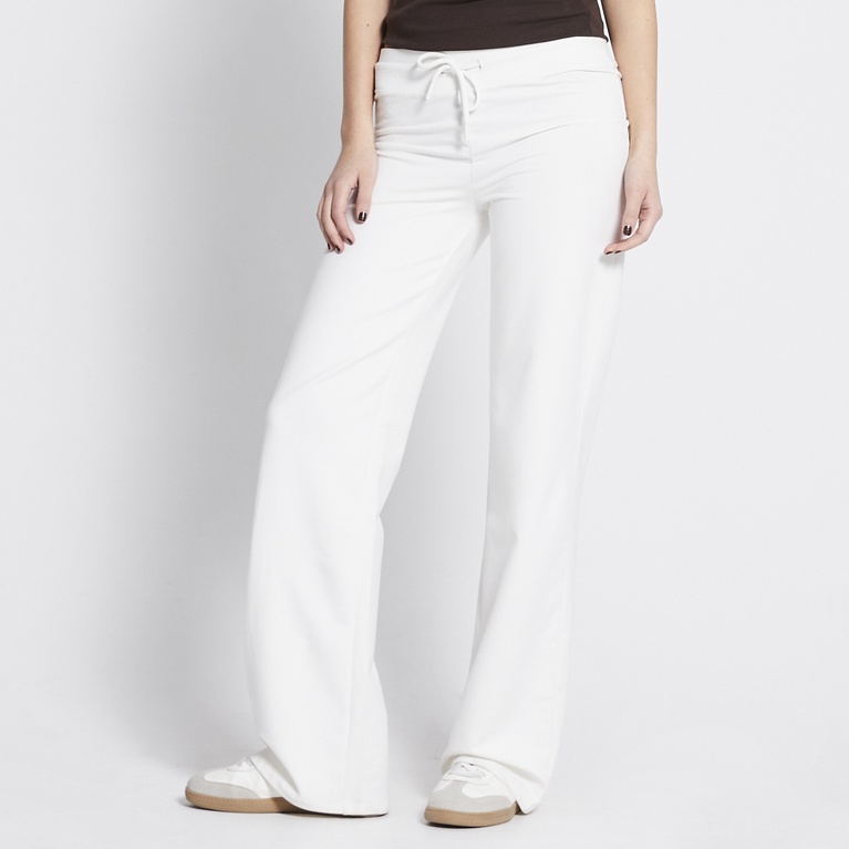 Low waist fitted pants "Ebba" Ivory